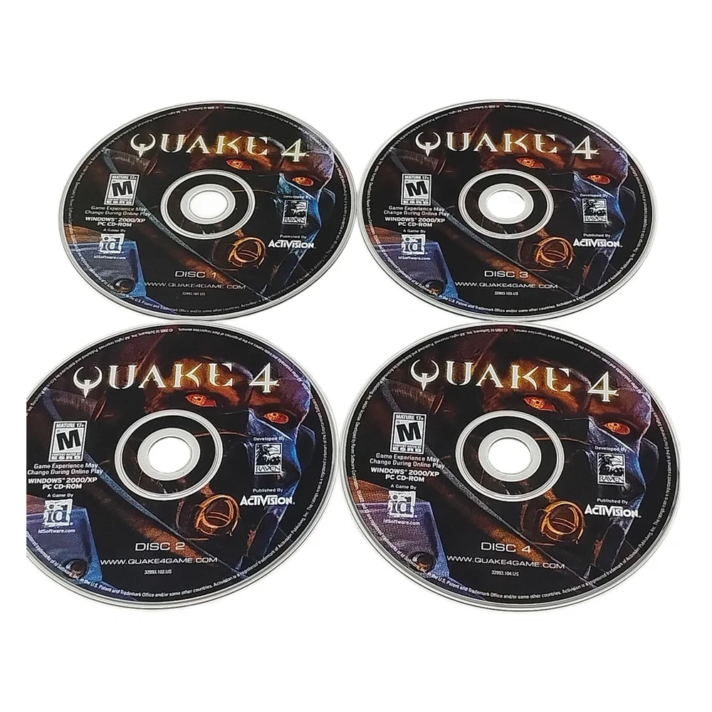 Quake 4 PC Game 2005 4-Disc Set Activision Sci-Fi Shooter Retro FPS Software